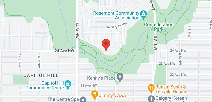 map of 86 ROSELAWN Crescent NW